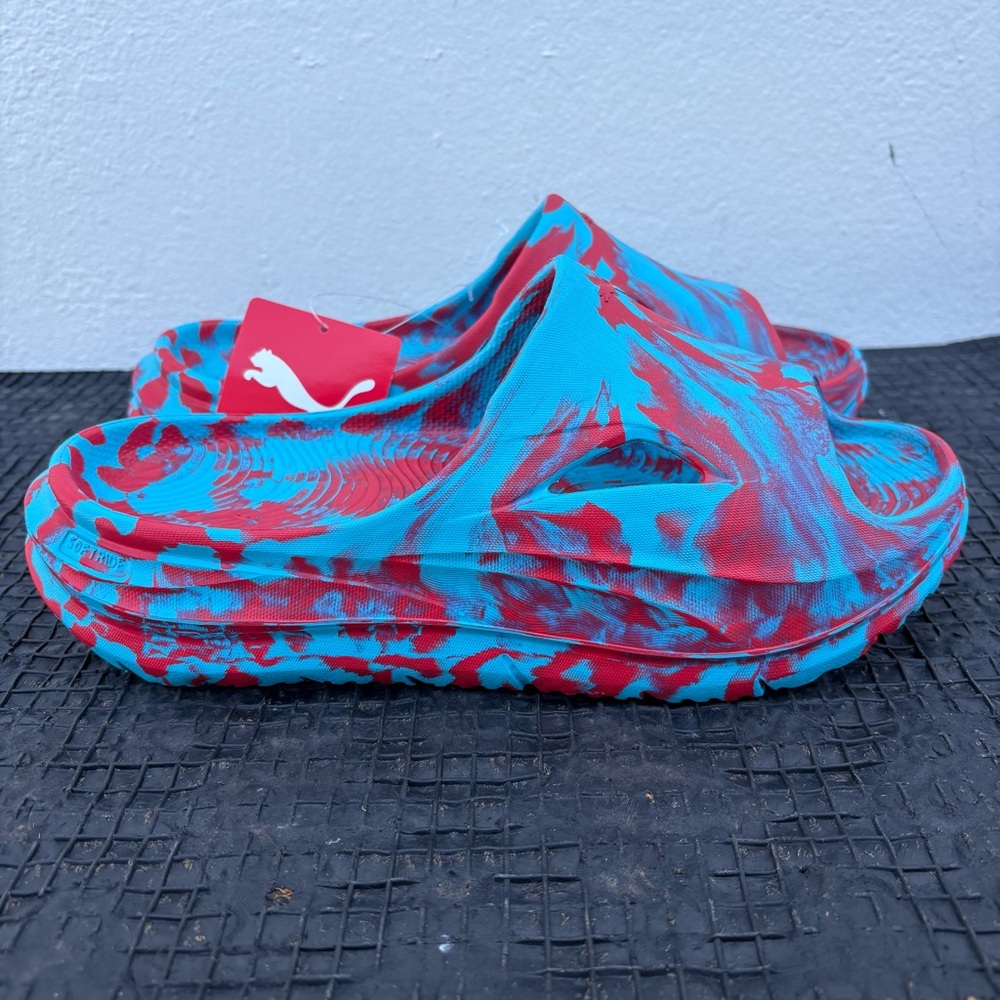 Puma Softride ZeroG Men’s Slides Red/Bright Aqua 40034308 Size 9 NWOB